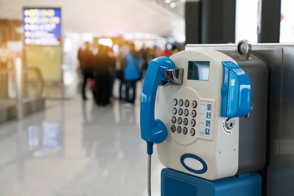 Öffentliches Zahlentelefon Innerhalb Des Internationalen Flughafens Öffentliche Telefon Ecke Für — Stockfoto