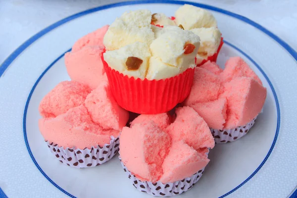 Close Cupcake Sobremesa Tailandesa Muffin Farinha Arroz Tailandês Para Ano — Fotografia de Stock