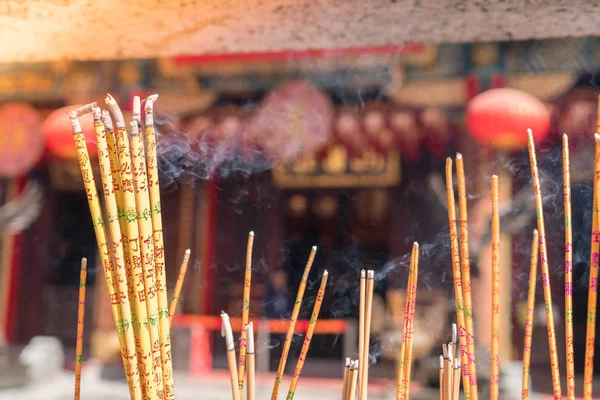 Kinesisk Rökelse Stick Brännare Vid Helgedomar Wong Tai Sin Kinesiska — Stockfoto
