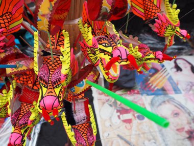 Çin yeni yıl oyuncaklar, Closeup dans Dragon Festival arka
