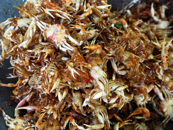 Smażone kraby na pływającym rynku, Amphawa — Zdjęcie stockowe