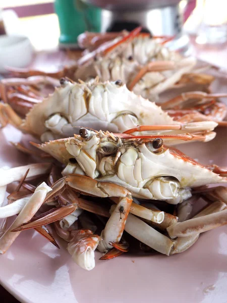 Caranguejos cozidos no vapor frutos do mar da Tailândia — Fotografia de Stock