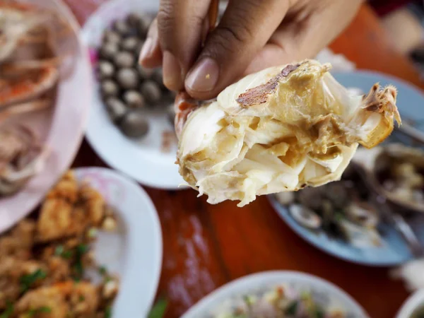 Ångad krabbor skaldjur av Thailand — Stockfoto