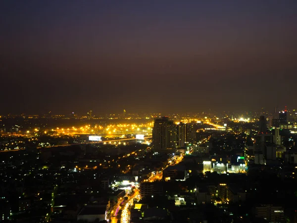 Traffic in Bamgkok city at night — Stock Photo, Image