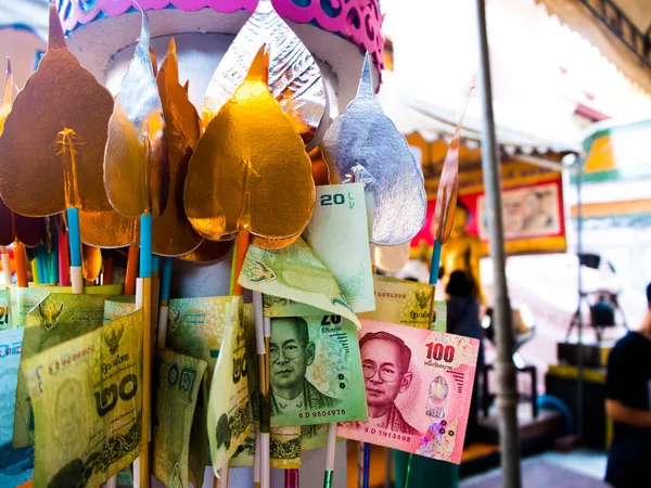 Money charity traditional Buddhist ceremony, Kathin, Thailand — Stock Photo, Image