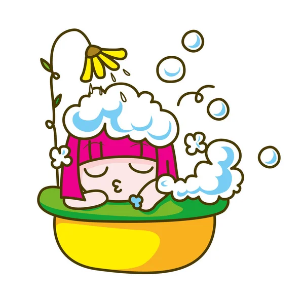 kız çocuklar toplama vektör çizim karikatür