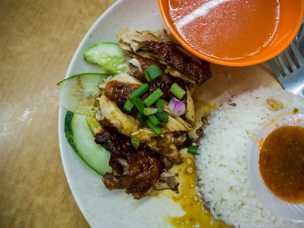 Arroz de frango Hainan em Penang, Malásia — Fotografia de Stock