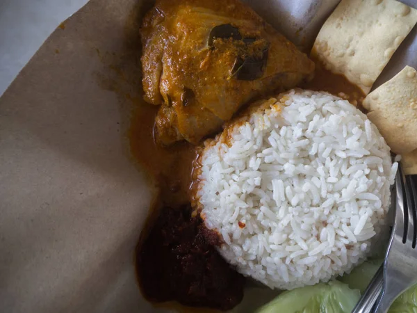 Penang food Curry de poulet à la sauce épicée, Malaisie — Photo