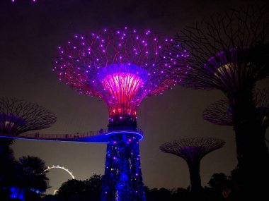 Gece lambasını Gardens Bay, Singapur Eylül 2017 tarafından