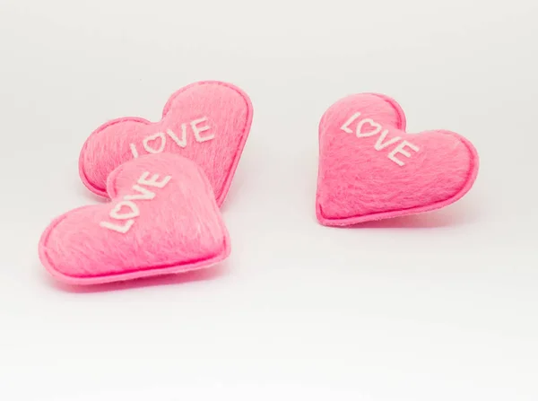 Pastelowy różowy serce słodki miłości z odrobina — Zdjęcie stockowe