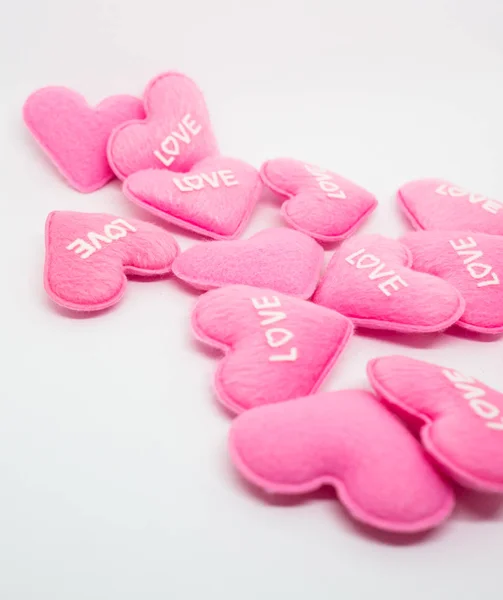 Pastelowy różowy serce słodki miłości z odrobina — Zdjęcie stockowe