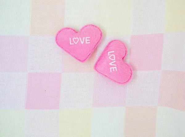 Pastel pink heart on sweet love background — Stock Photo, Image