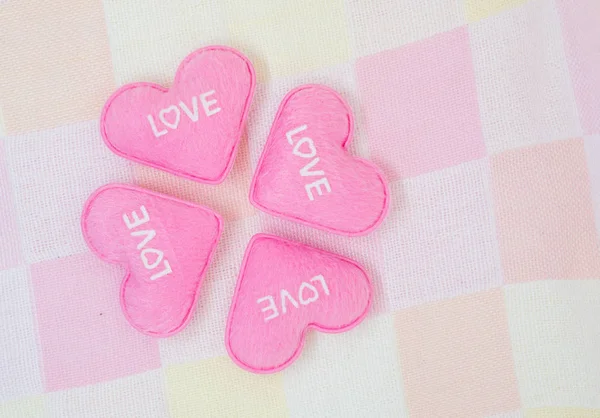 Pastel pink heart on sweet love background — Stock Photo, Image