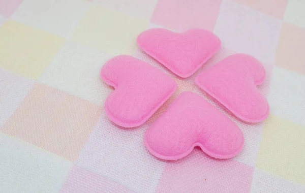 Pastel pink heart on sweet love background — Stock Photo, Image