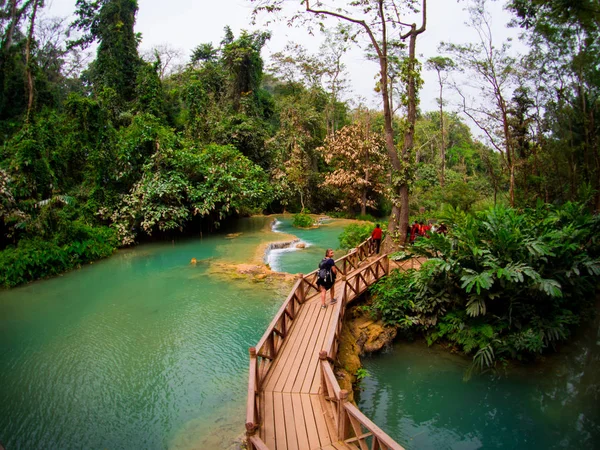 Kuang Si Waterfall near Luang Prabang, Northern Laos : February — Stock Photo, Image