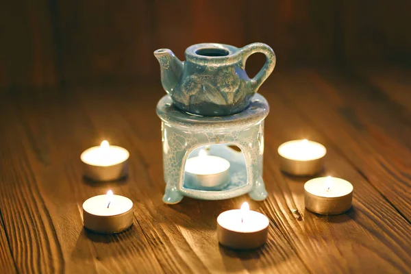 V svíčky teplejší olej — Stock fotografie