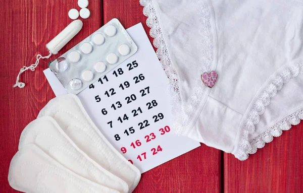 De kalender en menstruatie dingen — Stockfoto