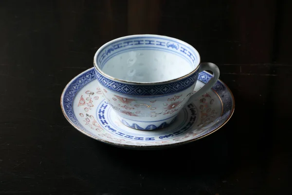 Чайна чашка блюдця — стокове фото
