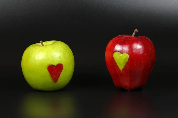 Apple heart red green