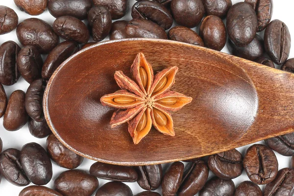 Star Anise Grano de café —  Fotos de Stock