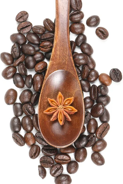 Star Anise Grano de café —  Fotos de Stock