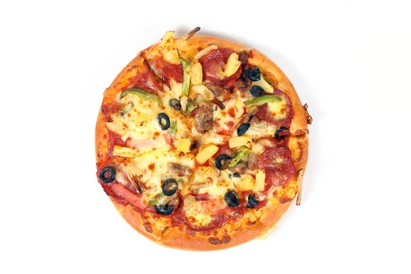 Pizza Pepperoni Salchicha Queso — Foto de Stock