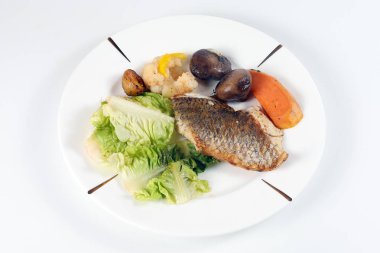 Izgara Levrek sebze ve salata