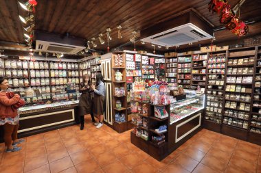 Hong Kong-18 Şubat 2018-Bay Simms Olde tatlı Shoppe olduğunu bir st