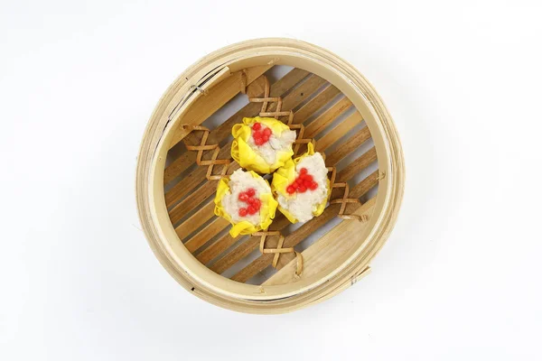 Dim Sum dumpling variety chicken prawn vegetable stuffed steamer — Stock Photo, Image