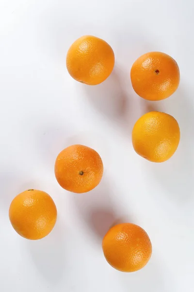 Laranja Fruta vista superior fundo branco — Fotografia de Stock
