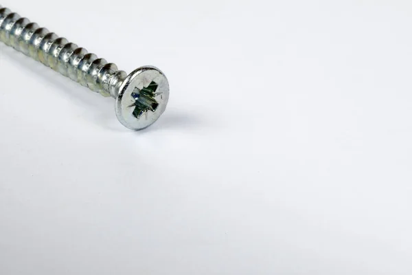 Metal screw plug on white background — Stock Photo, Image