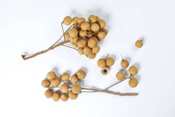 Dimocarpus Longan fruit on white background — Stock Photo, Image