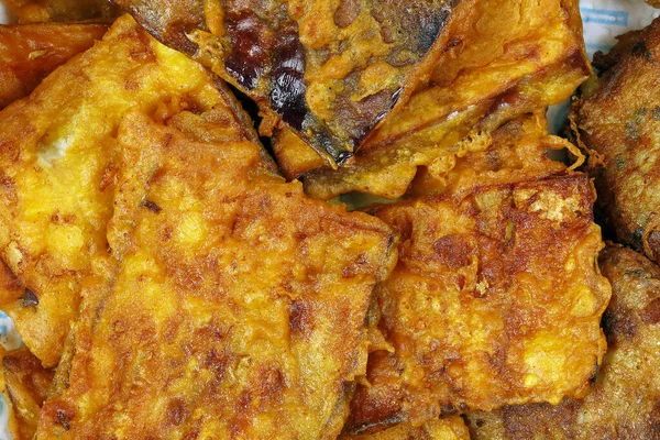 Beguni maltrattato melanzane brinjal fritte — Foto Stock