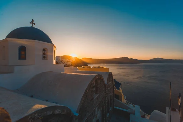 Východ slunce na Santorini v Řecku Oia — Stock fotografie