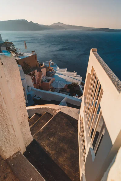 Santorini nascer do sol em Oia Grécia — Fotografia de Stock