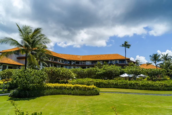 Tropical villa garden view. Bali Indonesia