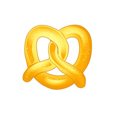 Oktoberfest Pretzel vektörü. Simit beyaz arka plan üzerinde izole. Almanya ve Octoberfest Abd'de Oktoberfest Bira festivali