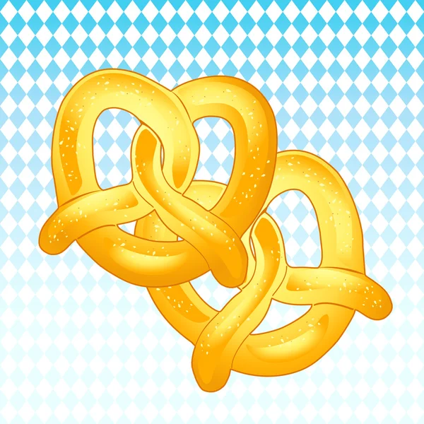 OKTOBERFEST vector Pretzels. Dois Pretzels no padrão da bandeira da Baviera Oktoberfest. Oktoberfest Festival de cerveja na Alemanha e Octoberfest EUA — Vetor de Stock