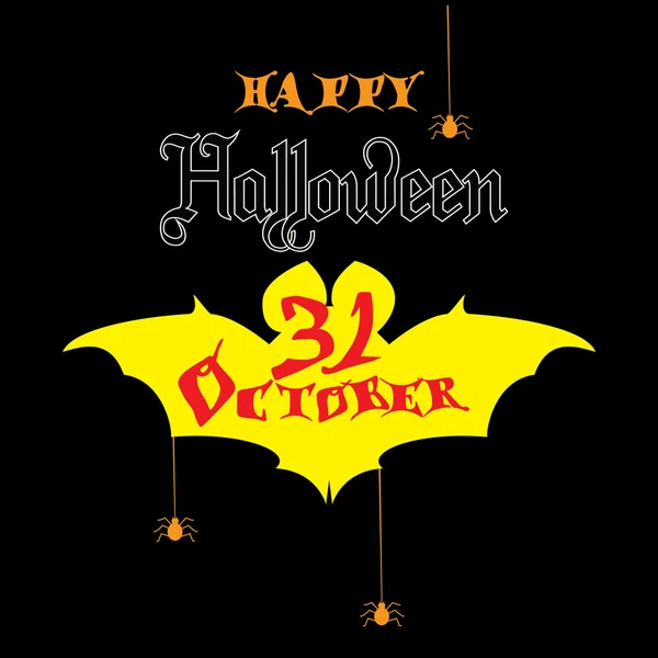 Halloween. Happy Halloween kartkę z życzeniami. Ilustracja z Halloween bat na wakacje. Tło strony Halloween, Święto Dziękczynienia, dzieci, Cukierek albo psikus. Wesołego halloween. — Wektor stockowy