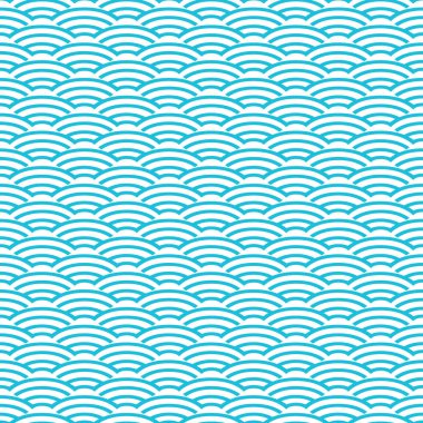 Çin yaz tatil desen. Mavi dalgalar. Deniz rengi. Çin süs arka plan. Beyaz zemin üzerine mavi fanlar. Asya geleneksel süs. Festival vektör çizim. Karnaval davetiye, tebrik kartı, tekstil, Yazdır arka plan. Dalgalı mavi deniz