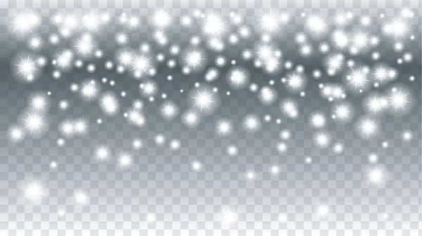 Falling snow transparent Christmas Holiday background Falling Snowflakes Falling sparkles. 2022 Invitation, greeting cards winter background Winter sale Night club advertising abstract wallpaper copy space for text blank page template vector