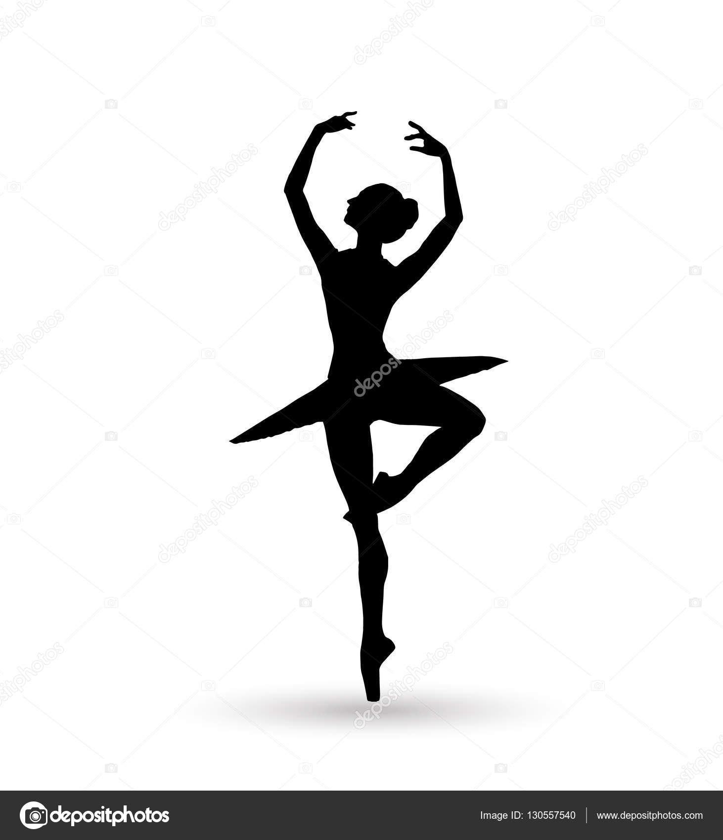 Silueta De Bailarina De Ballet De Chica Con Fondo Blanco Ilustración del  Vector - Ilustración de alineada, escuela: 223524591