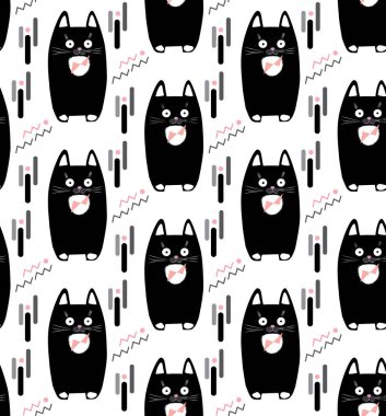 Cat pattern. Cats kitten isolated seamless pattern. Cat icon background. Baby cats vector. Cute kittens pattern. Cat fabric Print. Cat banner. Cat invitation, scrapbook, paper. Cat gift. Cat beautiful. Cat Sale. Cat advertising. Kitten Christmas 2017 clipart