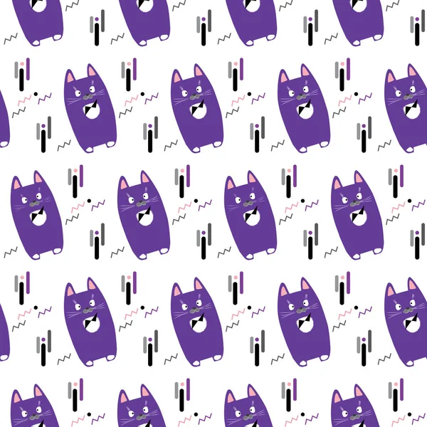 Patrón de gato. Gatos gatito aislado patrón sin costura. Fondo de icono de gato. Bebé gatos vector. Lindo patrón de gatitos. Tela de gato Print. Banner de gato. Invitación de gatos, álbum de recortes, papel. Regalo de gato. Gato hermoso. Venta de gatos. Publicidad Cat. Gatito Navidad 2017 — Archivo Imágenes Vectoriales