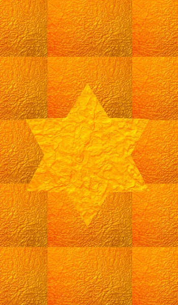 Étoile de David sur fond d'or. David étoiles bannière. Les stars des fêtes juives. étoiles d'or papier peint. Israël symbole . — Photo