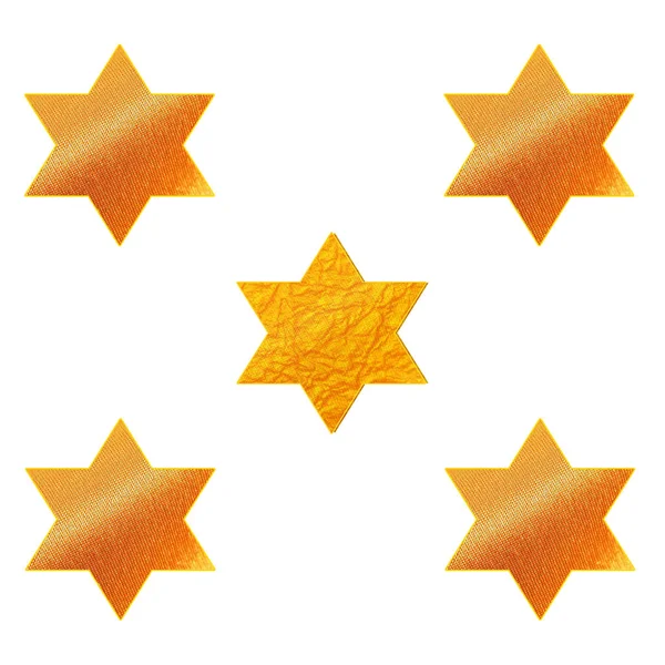 Star of David on white background. David stars banner. Jewish Holiday stars. Gold stars wallpaper. Israel symbol. — Stock Photo, Image