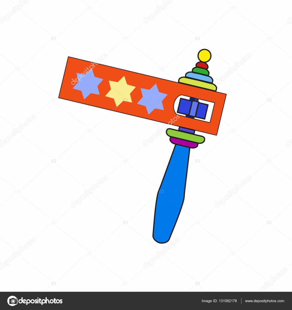 Purim noisemaker. Colorful wooden noisemaker isolated on white