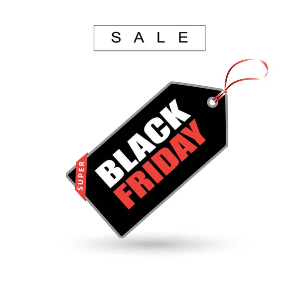 Cartel de Black Friday Sale Holiday. Precio Etiqueta para Viernes Negro Venta fondo. Icono de precio. Diseño publicitario. Concepto de signo de marketing. Tarjeta Super Shopping. Ilustración de vector Hot Deal . — Archivo Imágenes Vectoriales