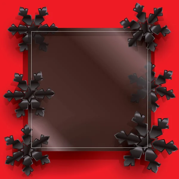 Black Friday Πώληση αφίσα σχέδιο, πρότυπο. Vector illustration template Black Friday Sale discount wallpaper black snowflakes glitter confetti on black glass background Holiday Sale Διαφήμιση web banner υπογράψει κενό σελίδα αντίγραφο χώρο για ετικέτα τιμή κειμένου — Διανυσματικό Αρχείο