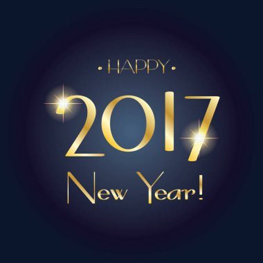 2017 parıltı, neşeli Noel ve mutlu yeni yıl tebrik kartıyla düşmek kar, cam, altın kar tanesi ve konfeti. Kış tatili için. Noel dekorasyonu. Işık parlama efekti. Lüks kartı. Vektör çizim.